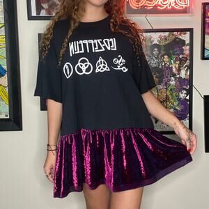 OOAK Velvet Ruffle Hem Led Zeppelin Dress/Tunic